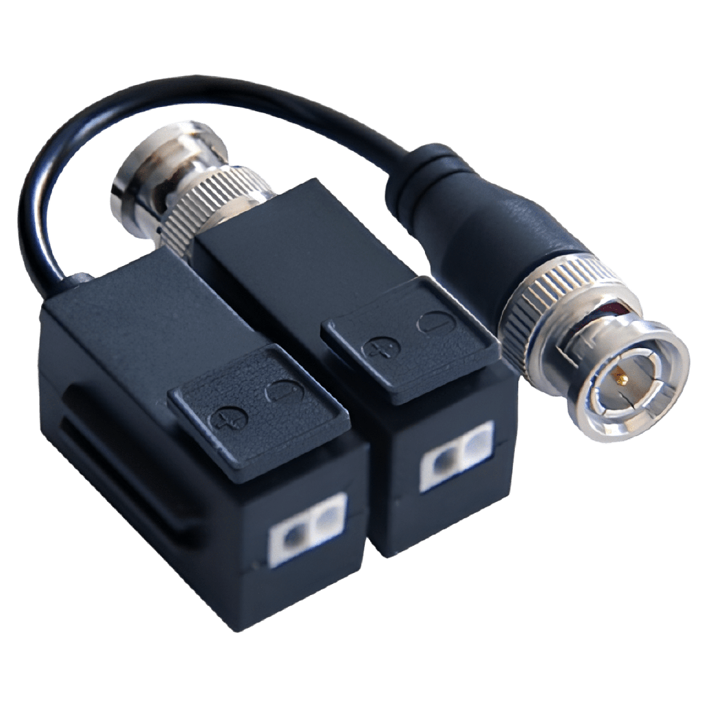 Kit de Transceptor (Balluns) TURBOHD con Boton Push / Hasta 8 MP (4K) / 100% Cobre / Soporta HD-TVI / AHD / CVI / CVBS / Audio por Coaxitron / Datos para Menu de Configurar de Cámaras - HIKVISION DS-1H18-A