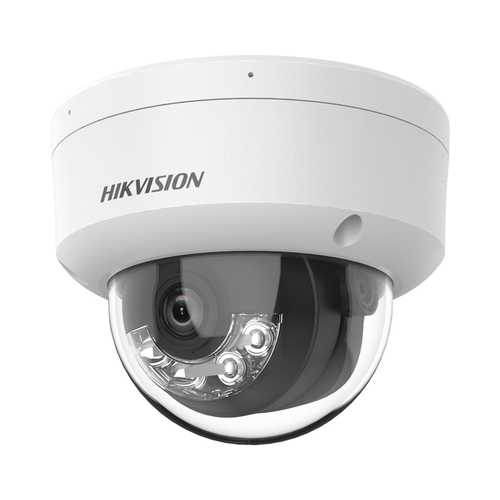 Domo IP 4 Megapixel / Lente 2.8 mm / Dual Light (30 mts IR + 30 mts Luz Blanca) / Micrófono Integrado / Antivandálico IK08 / ACUSENSE Lite / Exterior IP67 / H.265 / PoE / ONVIF / Micro SD - HIKVISION DS-2CD1143G2-LIUF