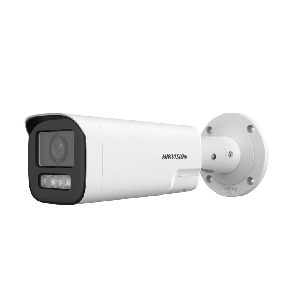 Bala IP 4 Megapixel / Lente Mot. 2.8 a 12 mm / Dual Light (50 mts IR + 50 mts Luz Blanca) / ACUSENSE Lite / Audio de Dos Vias /  Luz Intermitente y Alerta de Audio / Exterior IP67 / WDR 120 dB / PoE  / Micro SD