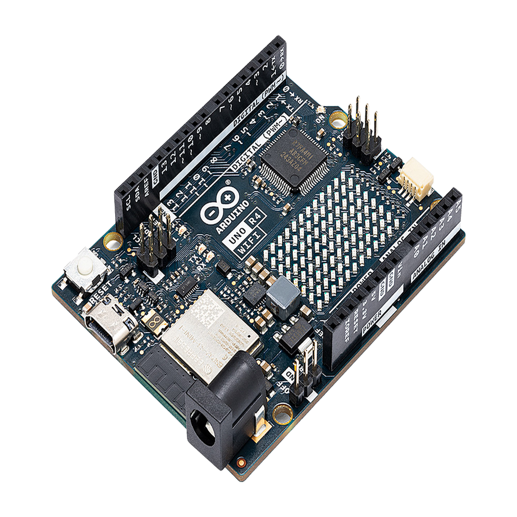 Placa de Desarrollo Arduino UNO R4 WiFi / Microcontrolador 32-bit RA4M1 Arm Cortex-M4 48 MHz / ESP32-S3 WiFi 4 y Bluetooth 5 / 256 kB Flash + 32 kB SRAM / Matriz LED 12x8 / DAC 12-bit / Compatibilidad Shields UNO