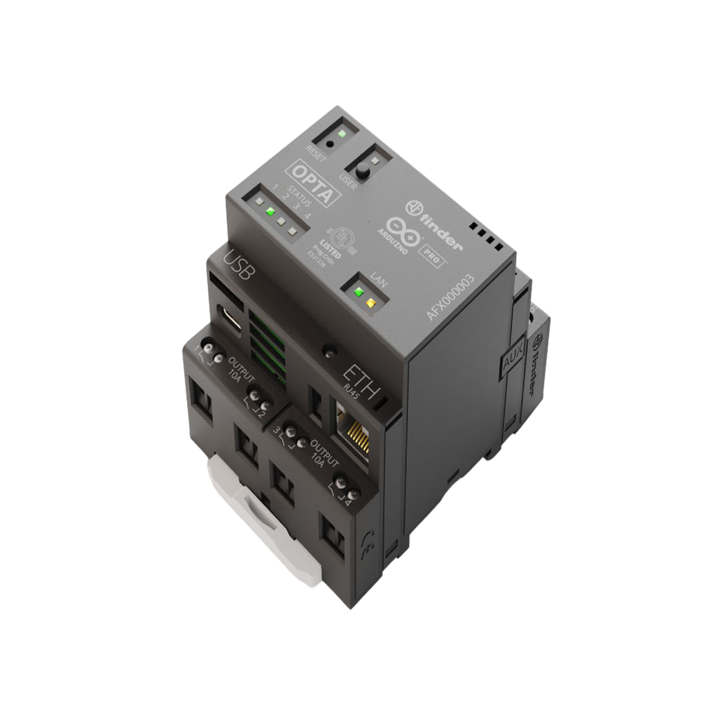 PLC Industrial Arduino Opta / Micro PLC IoT / STM32H747XI Dual-Core / 8 Entradas Analogicas-Digitales / 4 Reles 10A / Ethernet-RS485-WiFi-Bluetooth / IP20 / Certificaciones cULus-ENEC-FCC-CE