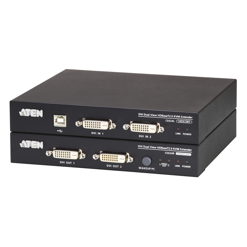Extensor KVM | HDBaseT | 2.0 DVI dual display USB |  1920 x 1200 a 100m